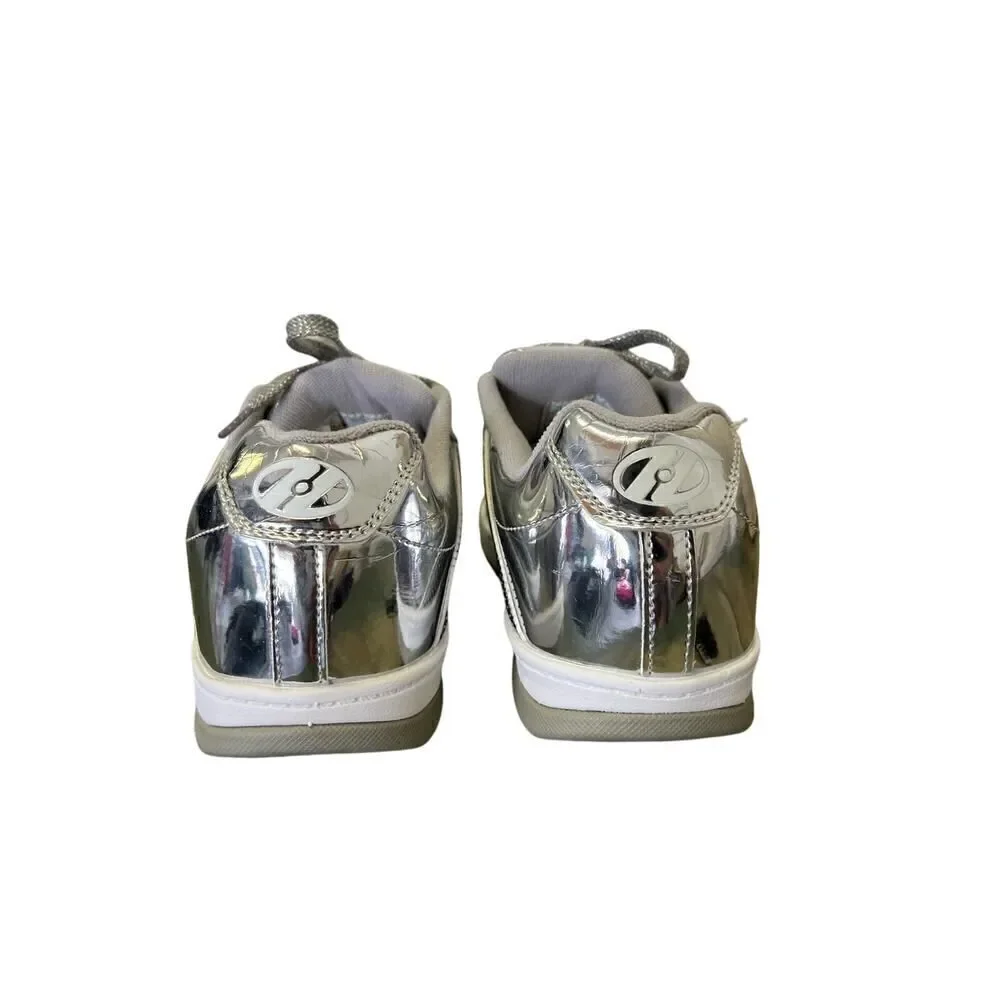 Heelys Silver Kids Premium 1 Lo Lace-up Padded Skate Roller Shoes Size Youth 5